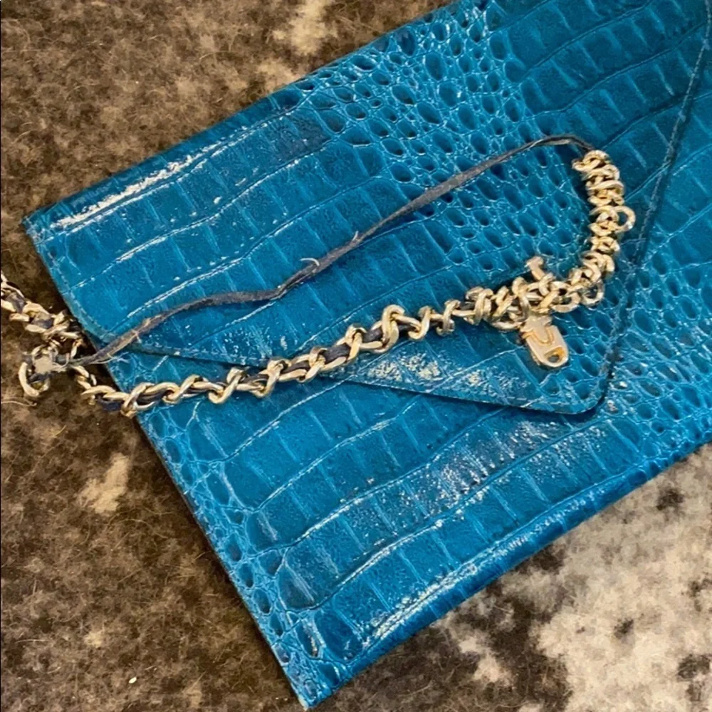 Royal blue crocodile leather vintage bag purse